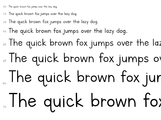 Letters for Learners font waterfall